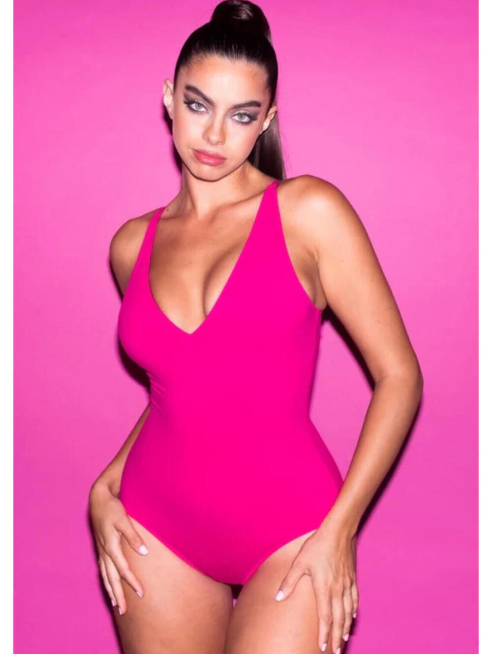 TA3 Plungey One Piece Swimsuit Color Pink Size XL Short NWT